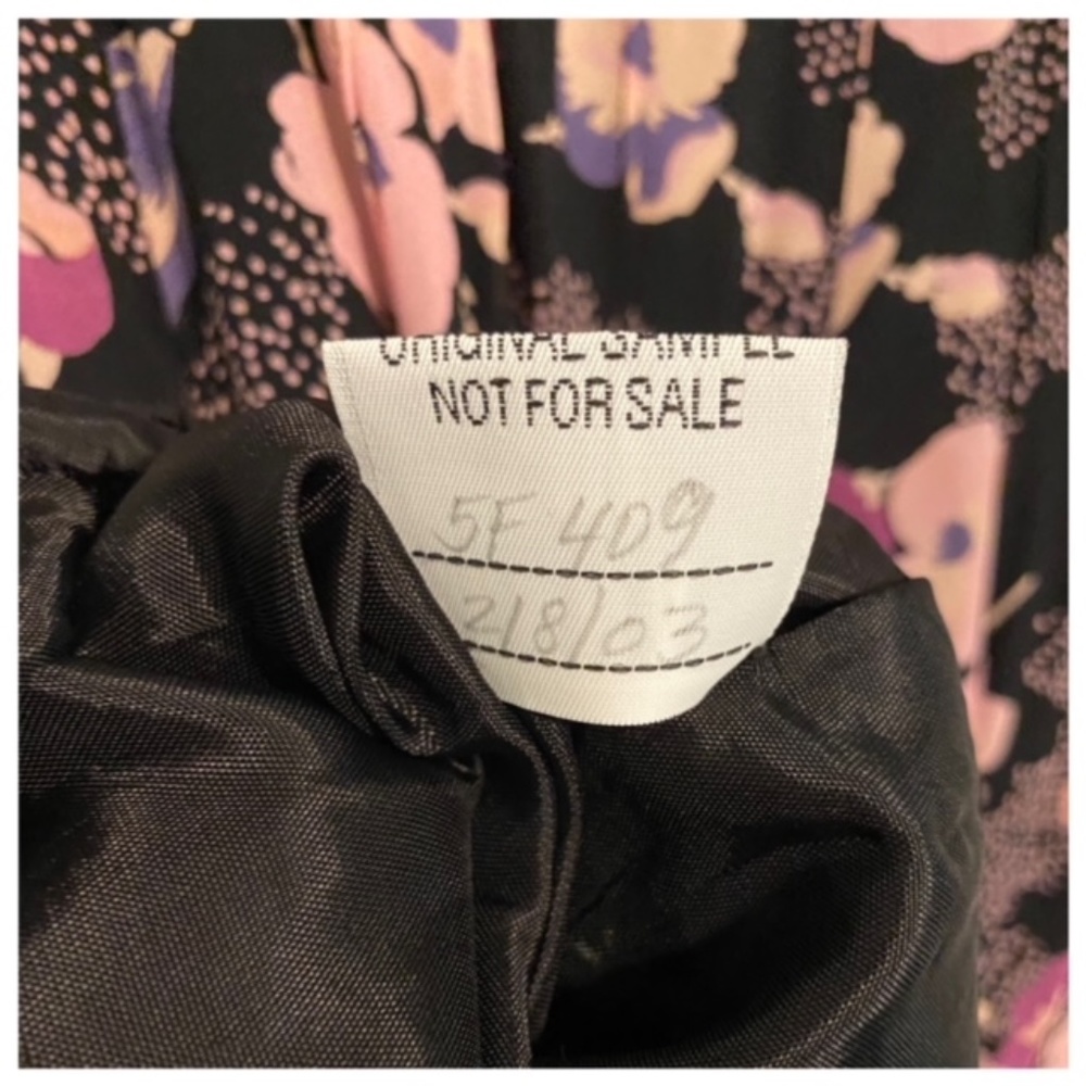 Vintage Anna Sui Floral Silk Dress Sample blk/pink sz xs - Picture 5 of 6